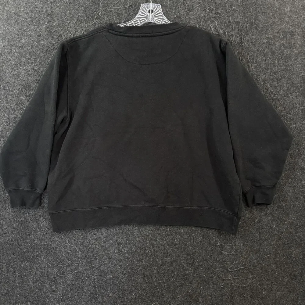 Nike Sweatshirt Women's Medium Black Small Swoosh Fleece Crewneck Pullover